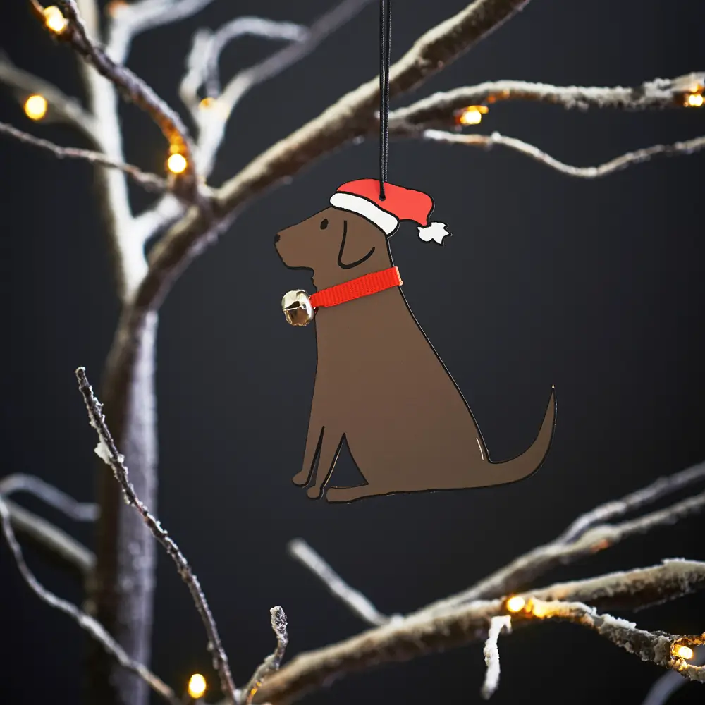 Christmas Tree Dog Decoration, Labrador, Chocolate