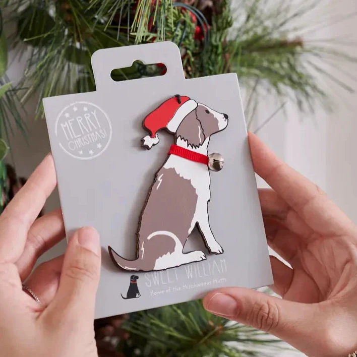 Christmas Tree Dog Decoration, Springer Spaniel, Liver and White - Image 2