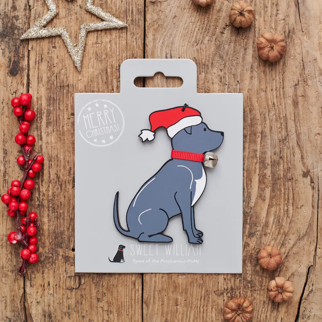 Christmas Tree Dog Decoration, Staffie - Image 2