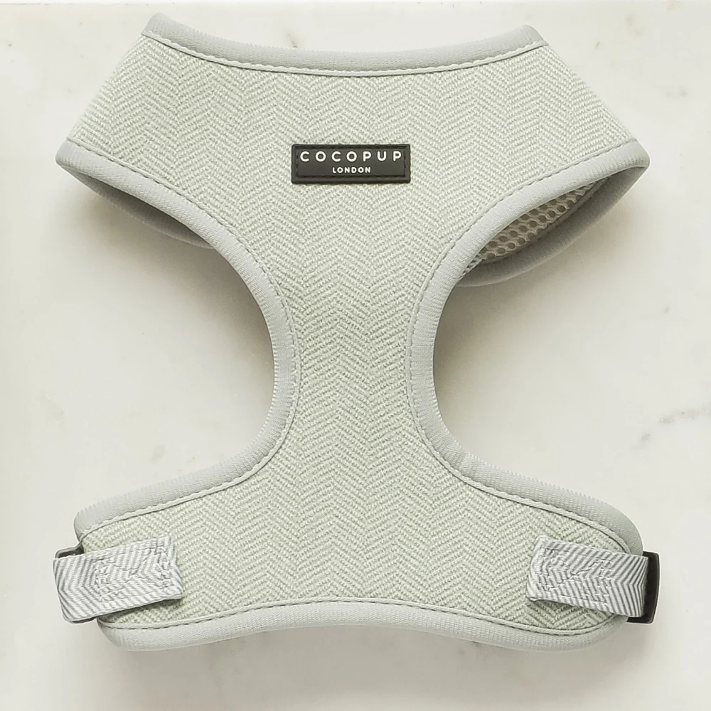 Cocopup London Tweed Dog Harness - Sage Green