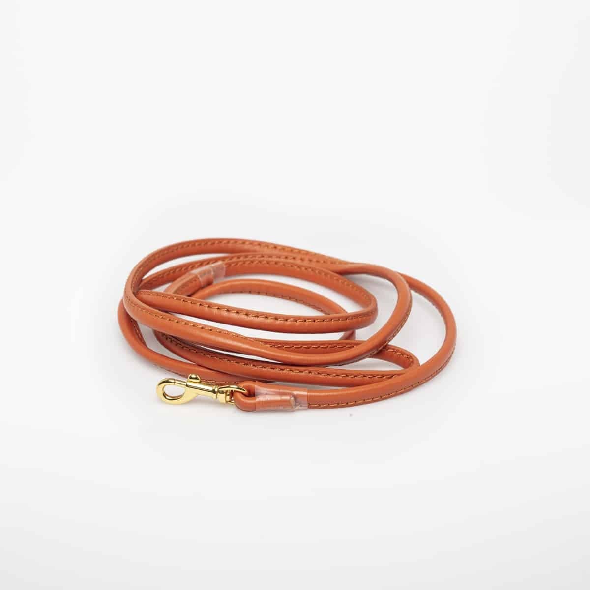 Cognac Genuine Leather Dog Lead - Image 2
