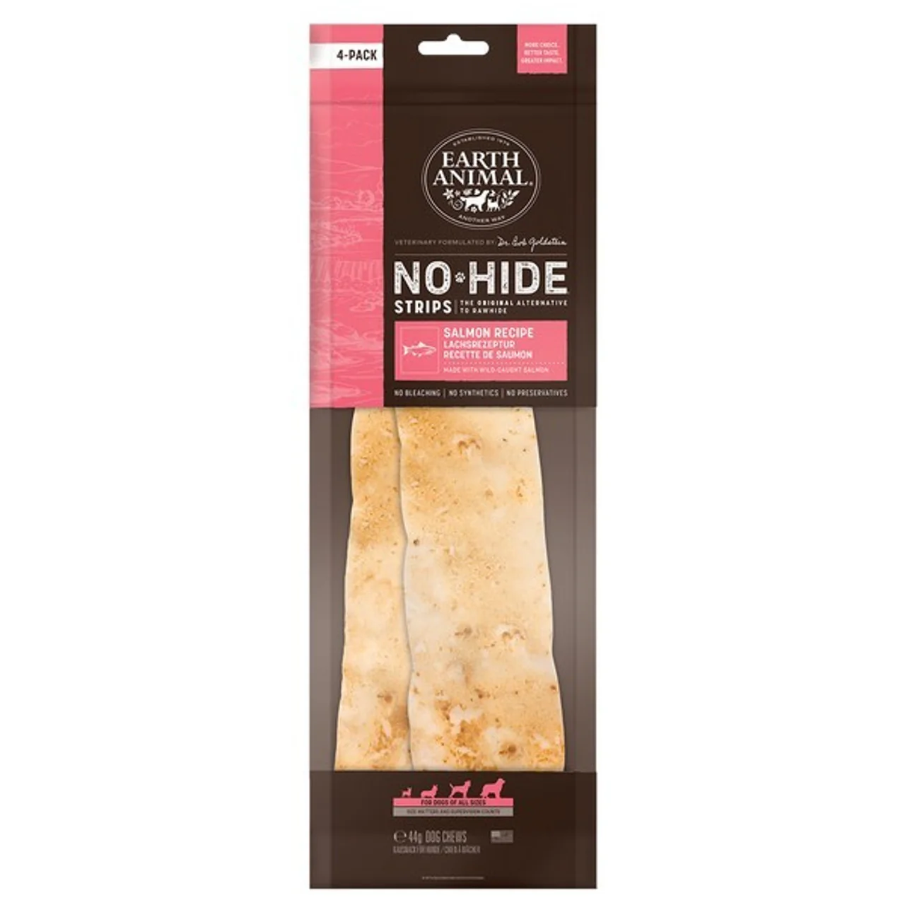Earth Animal No-Hide Strips Dog Chews - Salmon