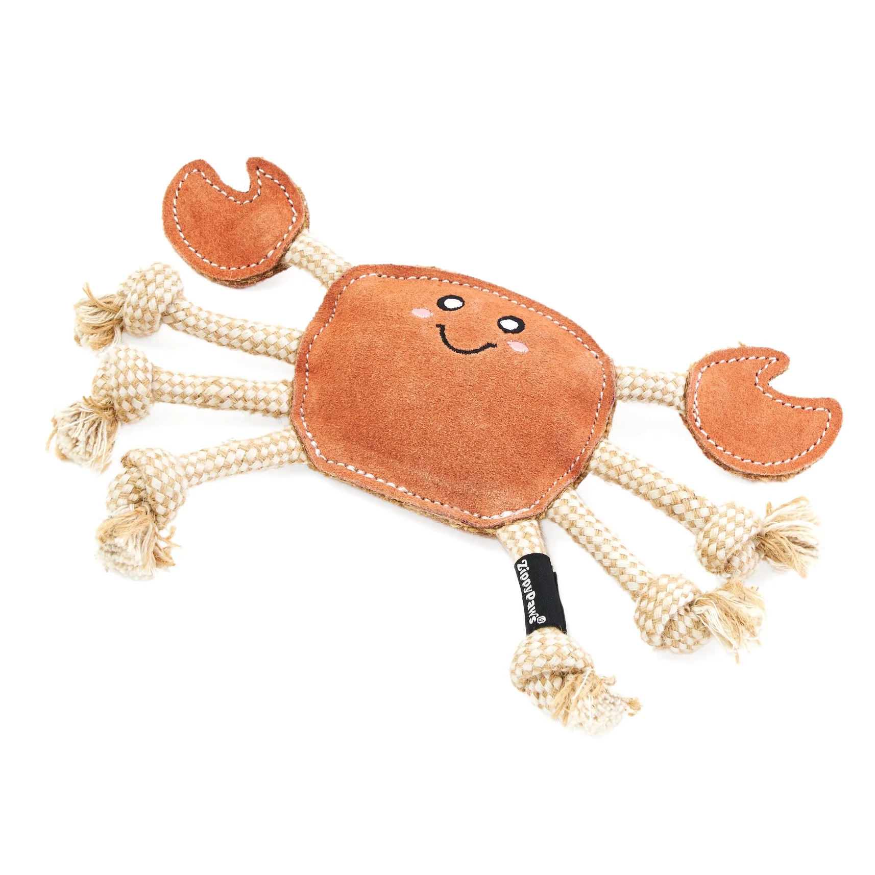 ZippyPaws Suede & Rope Eco Dog Toy - Crab - Image 4