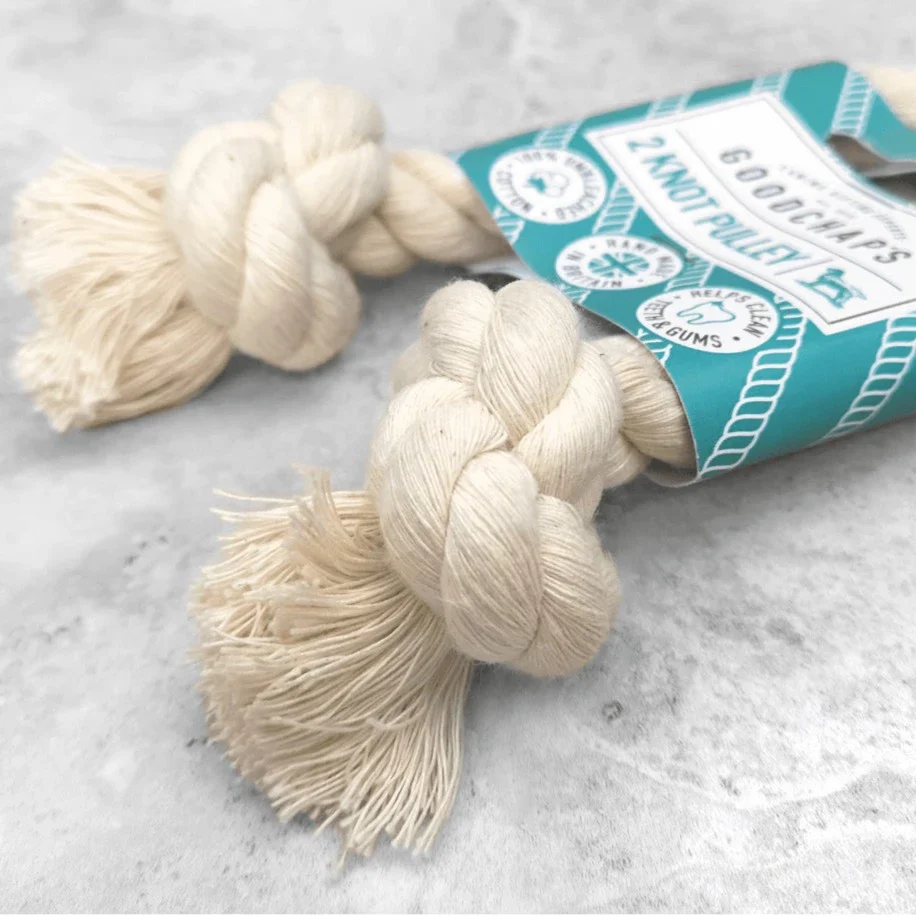 Goodchap's 2 Knot Pulley natural cotton rope toy - Image 2