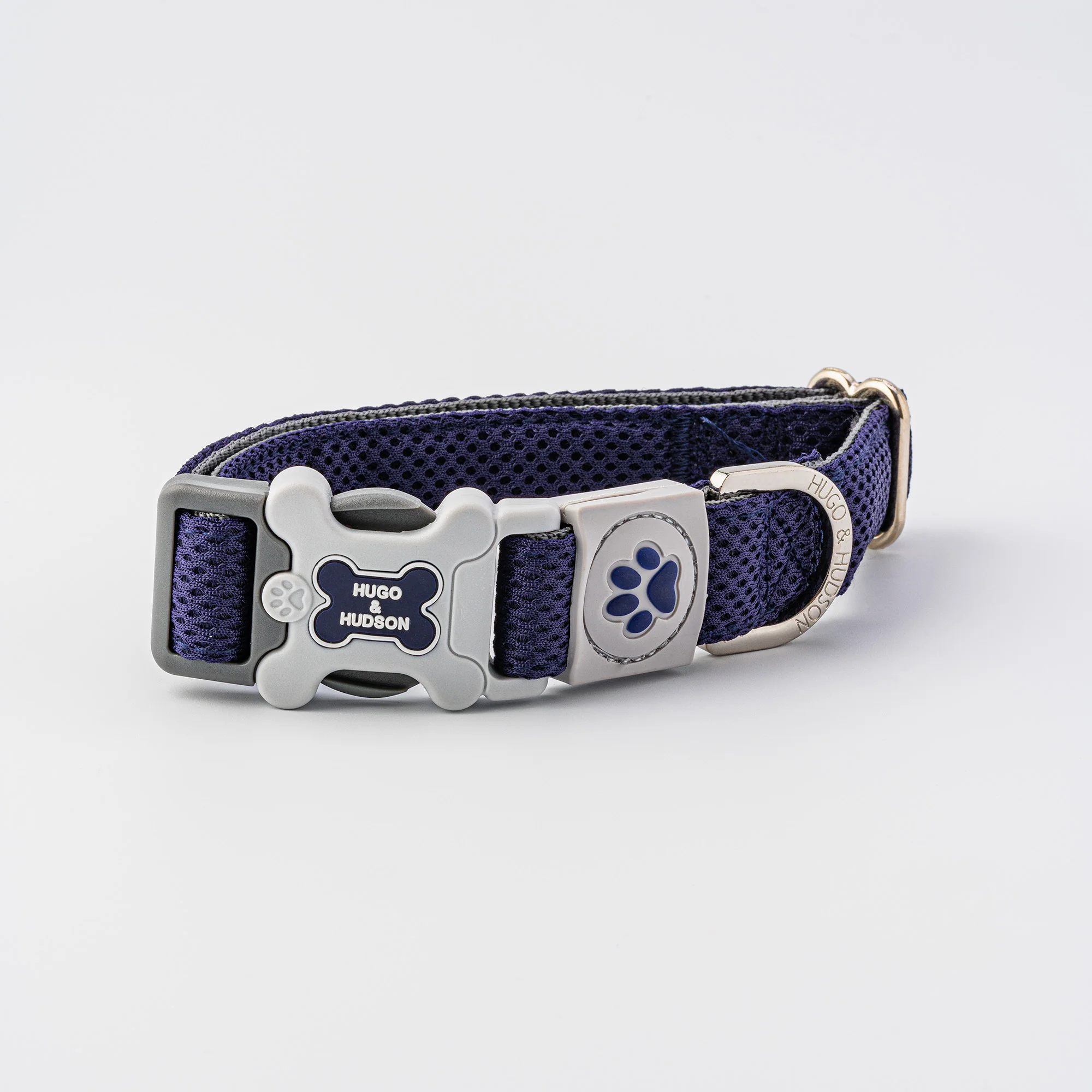 Hugo & Hudson Navy Mesh Blue Collar - XS - Image 4