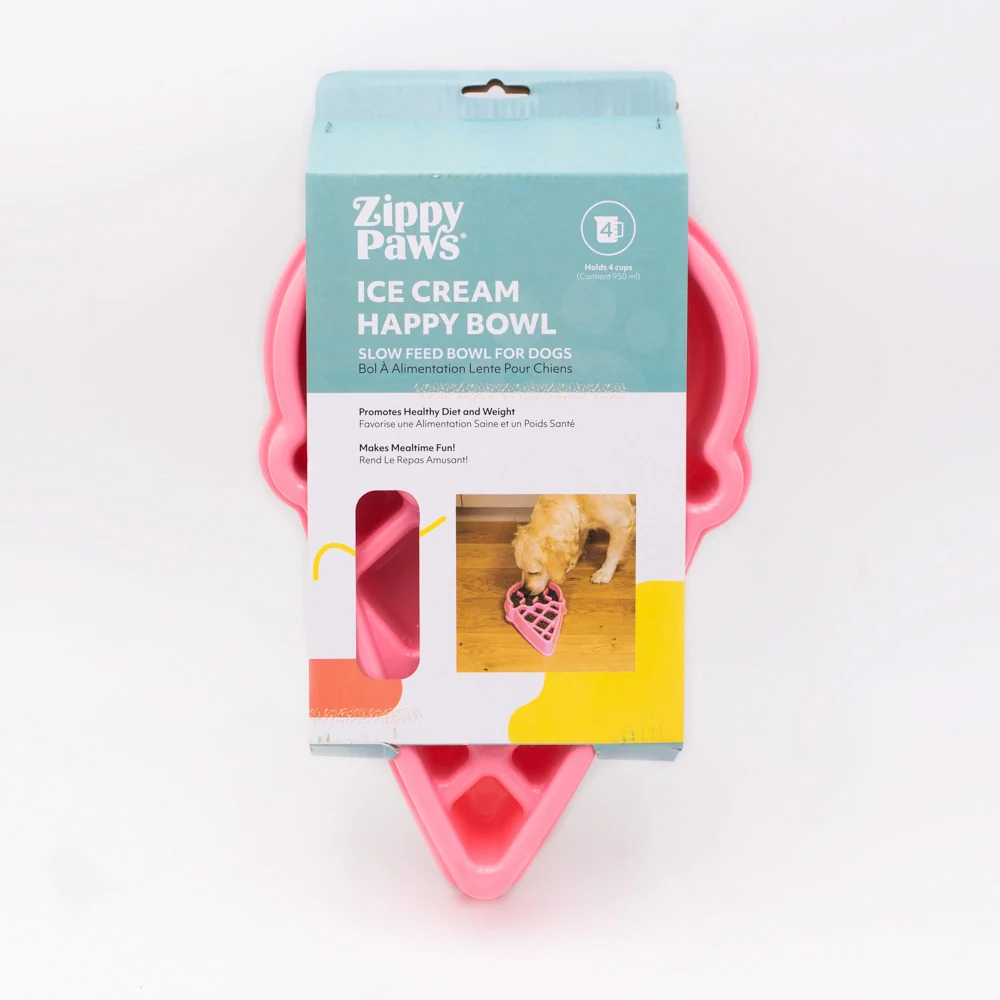 ZippyPaws Slow Feeder Dog Bowl - Ice Cream - Image 4