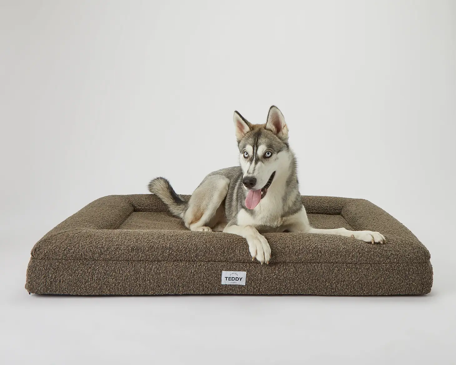 Khaki Boucle Fabric Bed for Dogs - S/M/L - Image 3