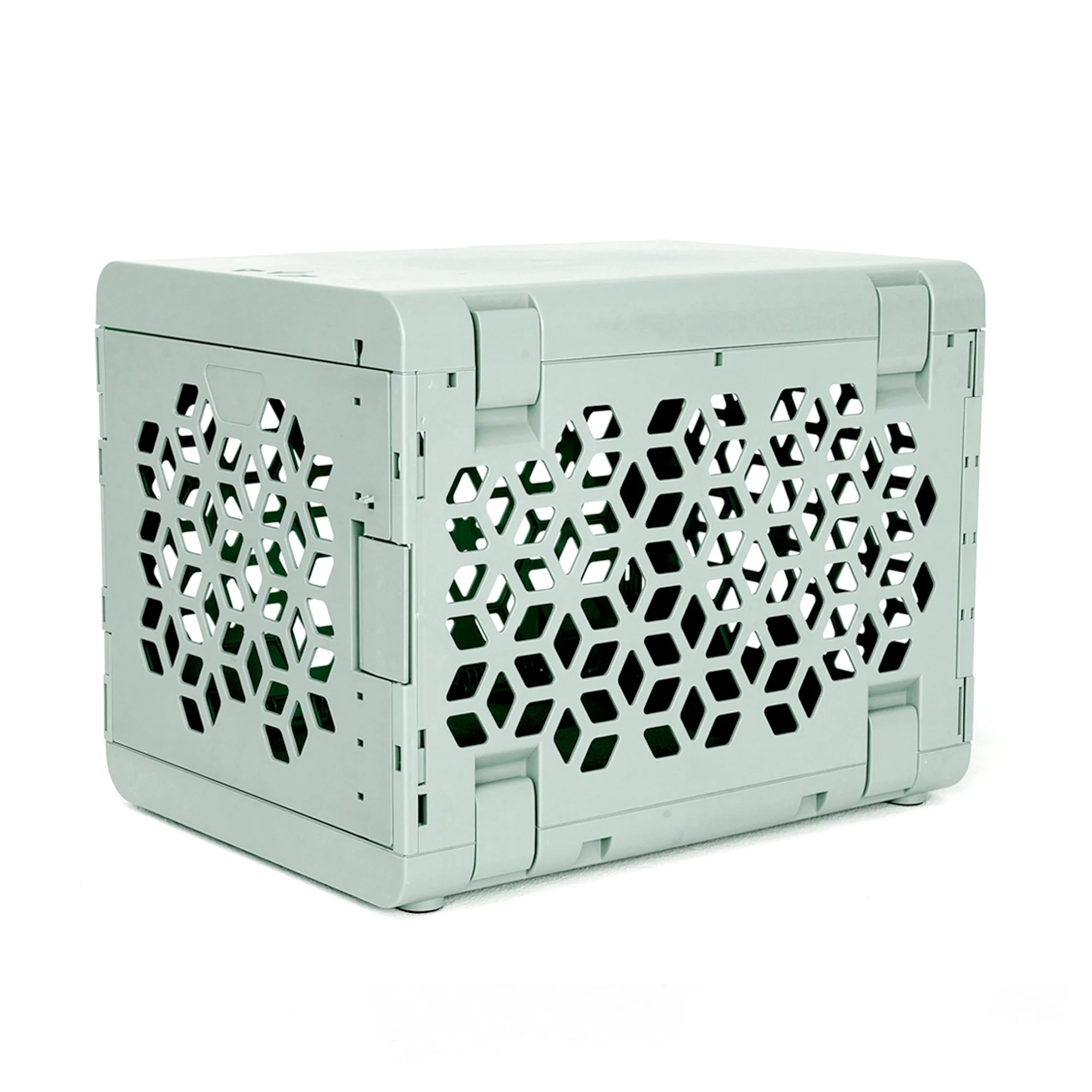 KindTail Pawd® Modern Light Green Collapsible Plastic Dog & Pet Crate - Image 4