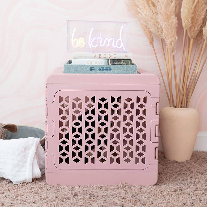KindTail Pawd® Modern Pink Collapsible Plastic Dog & Pet Crate - Image 3