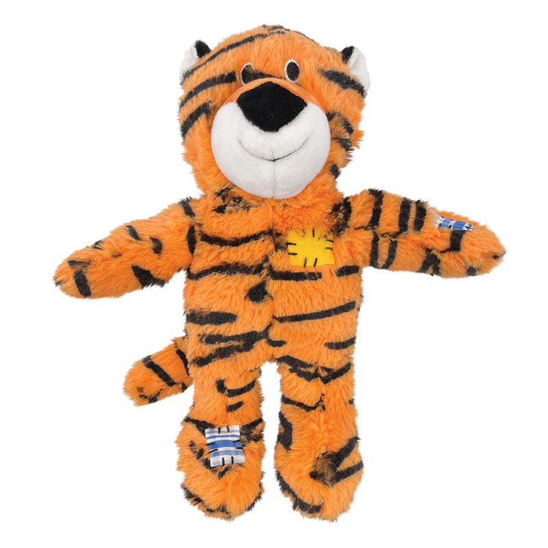 KONG Wild Knots Tiger, Soft Toy with Knotted Inner Rope & Squeaker - Medium / Large - Image 4