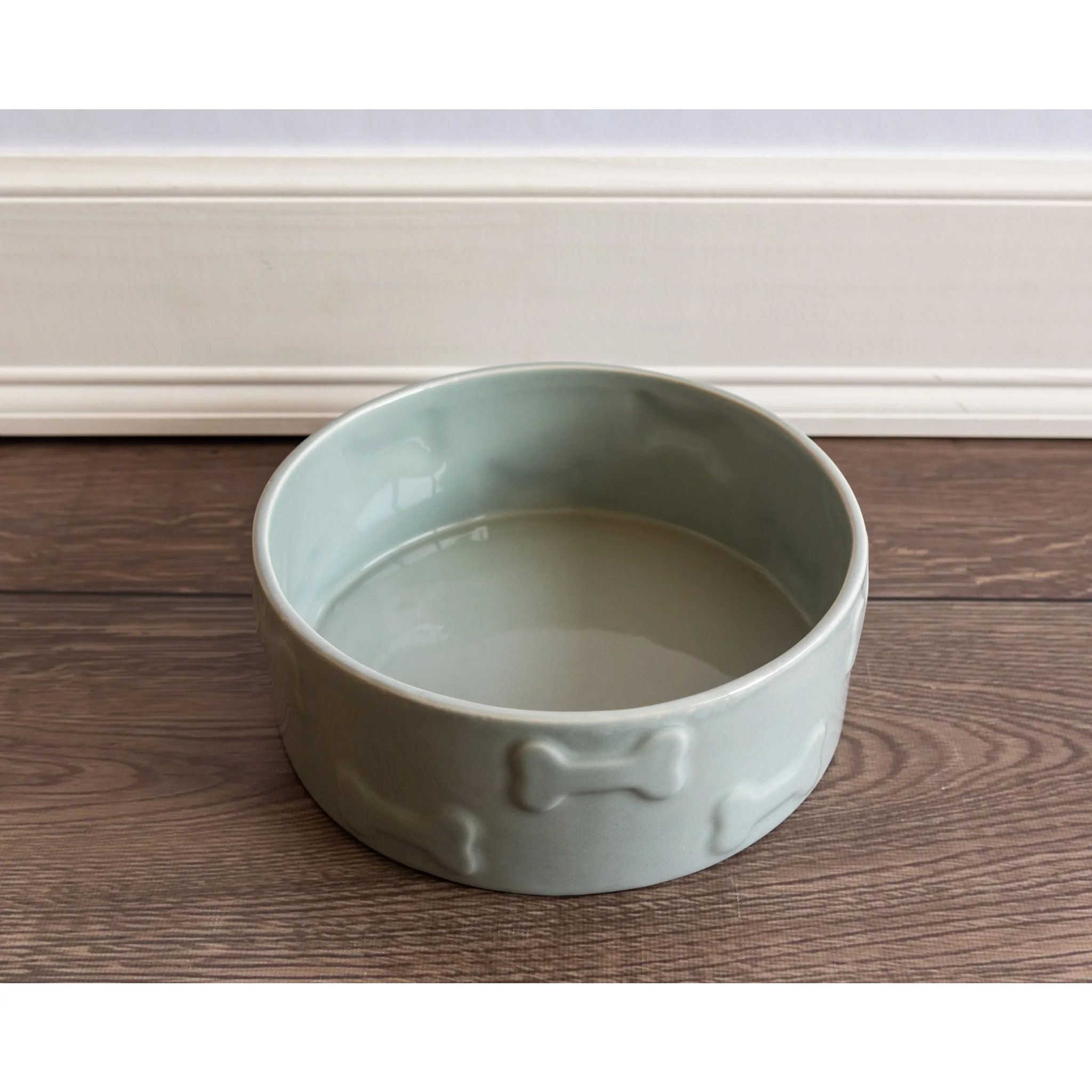 Grey Bone Pattern Ceramic Dog Bowl - Image 3