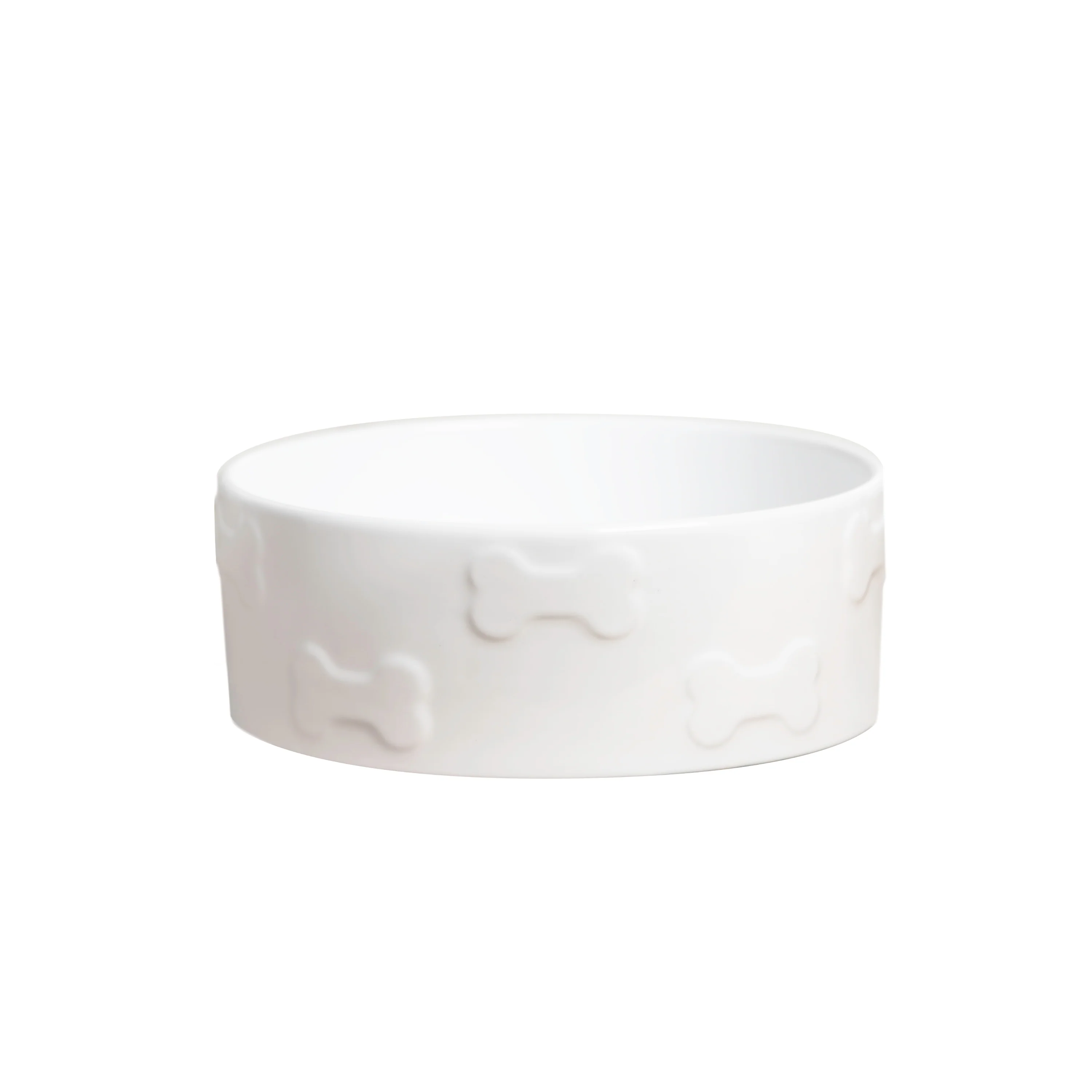 White Bone Pattern Ceramic Dog Bowl - Image 3