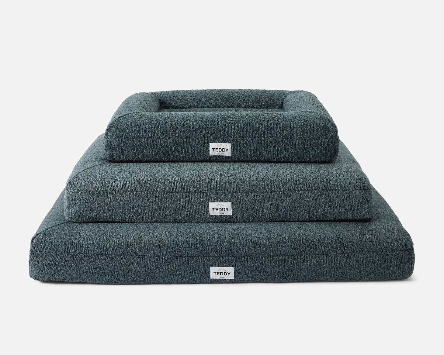 Navy Boucle Fabric Bed for Dogs - S/M/L - Image 4