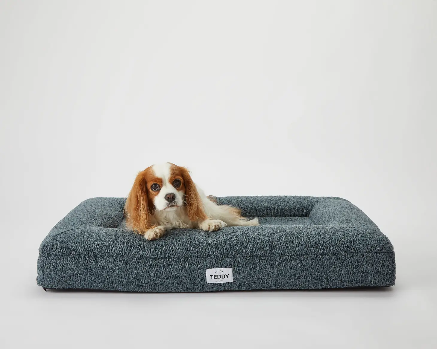 Navy Boucle Fabric Bed for Dogs - S/M/L - Image 5