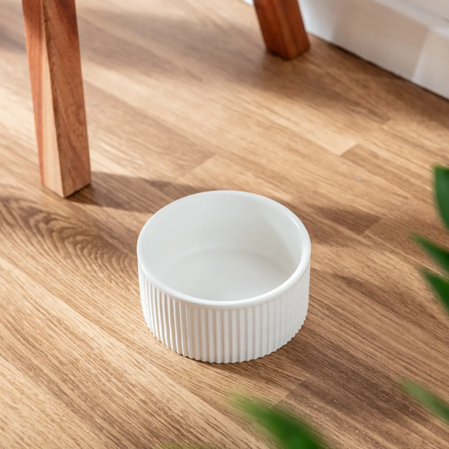 Park Life Designs Jardin Ribbed Dog & Cat Bowls - Matt White - Image 2