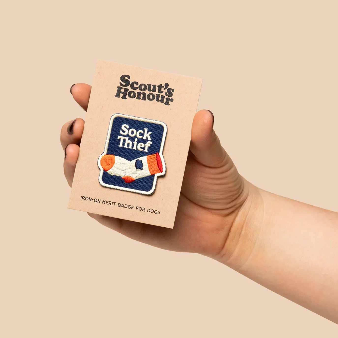 Scout's Honour, Sock Thief, Iron-On Patch for Pets - Image 2