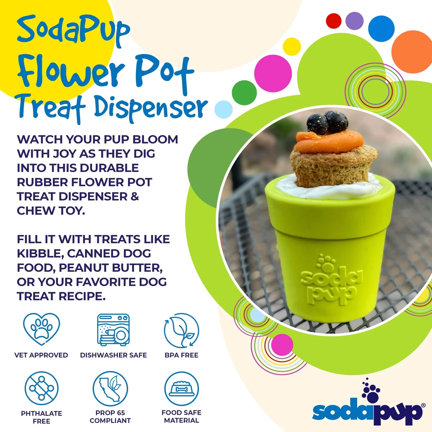 SodaPup Flower Pot Slow feeder Treat Dispenser - Image 10