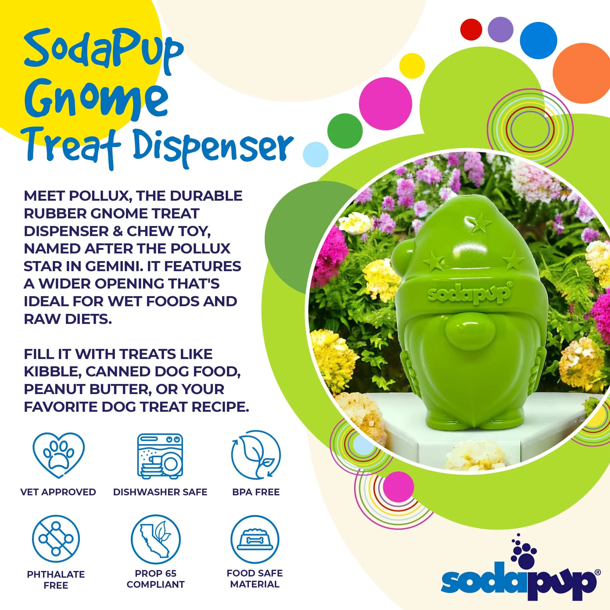SodaPup Christmas Gnome Durable Dog Treat Dispenser - Image 3