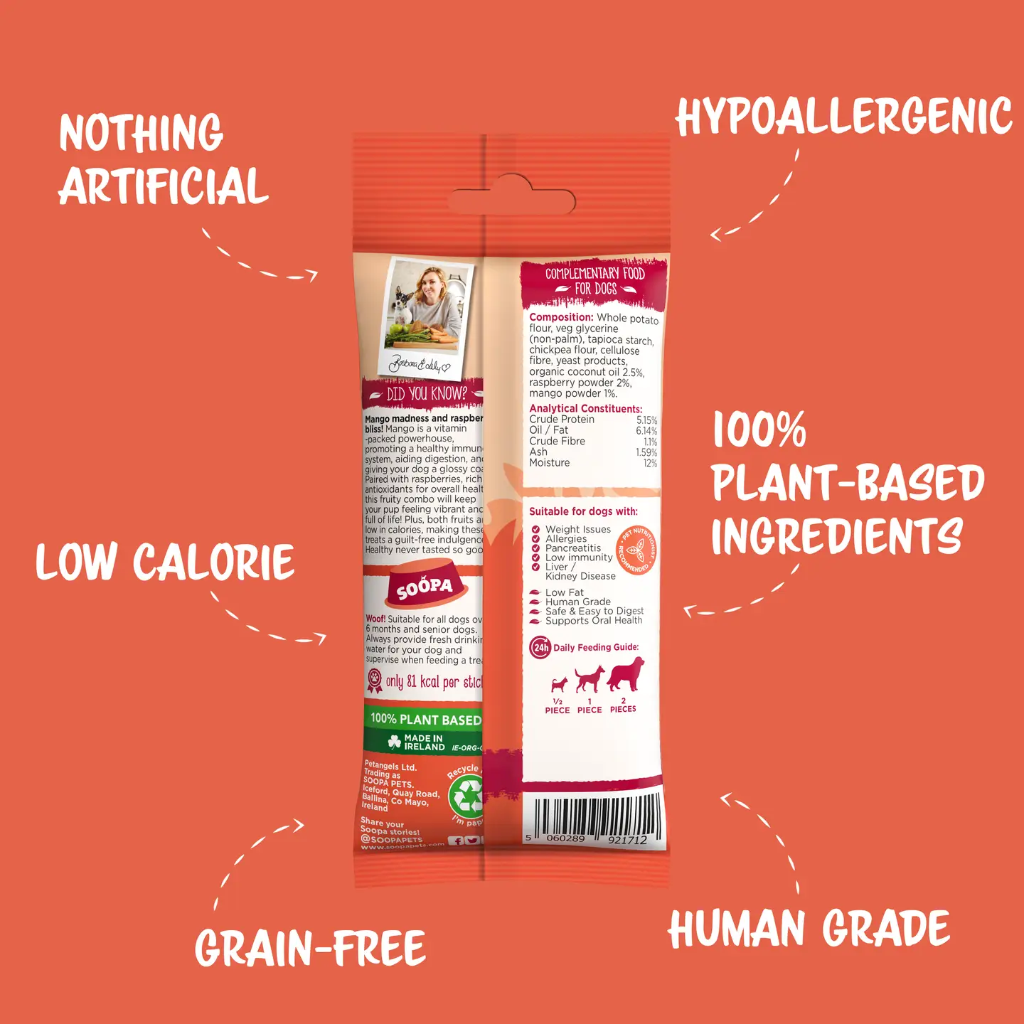 Soopa Dog Dental Sticks - Mango & Raspberry - Image 3