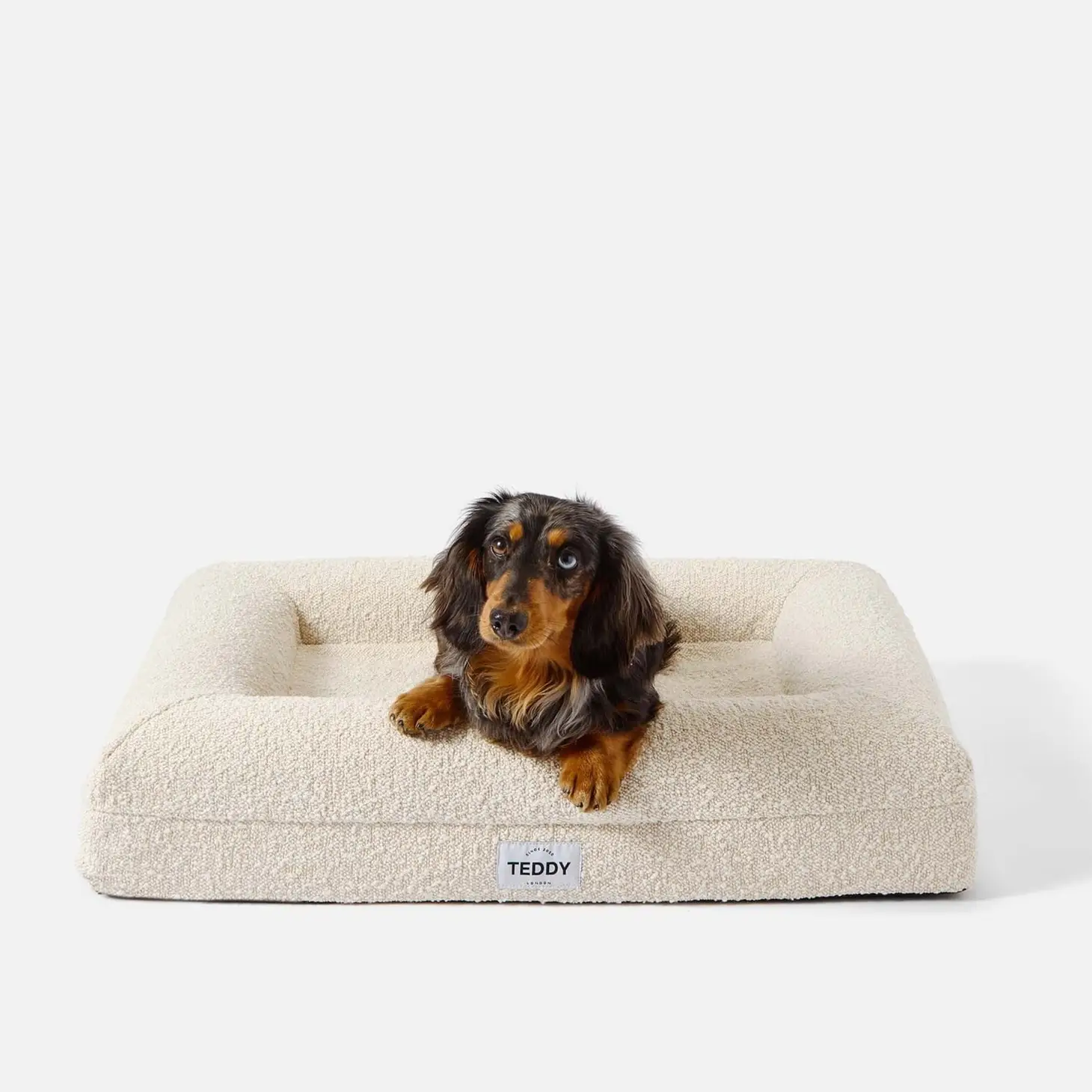 White Boucle Fabric Bed for Dogs - S/M/L - Image 7