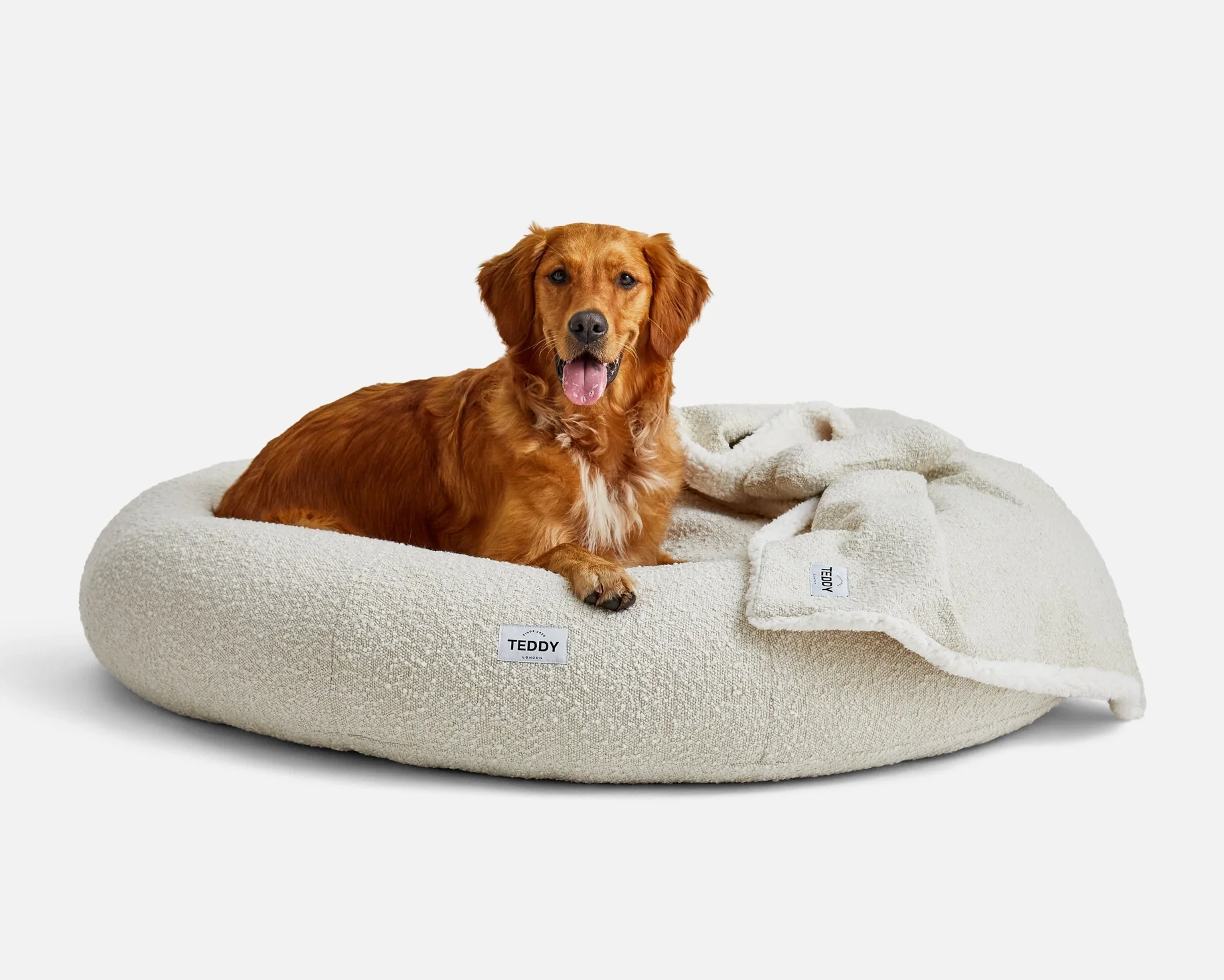 White Boucle Fabric Cloud Bed for Dogs - S/M/L - Image 4