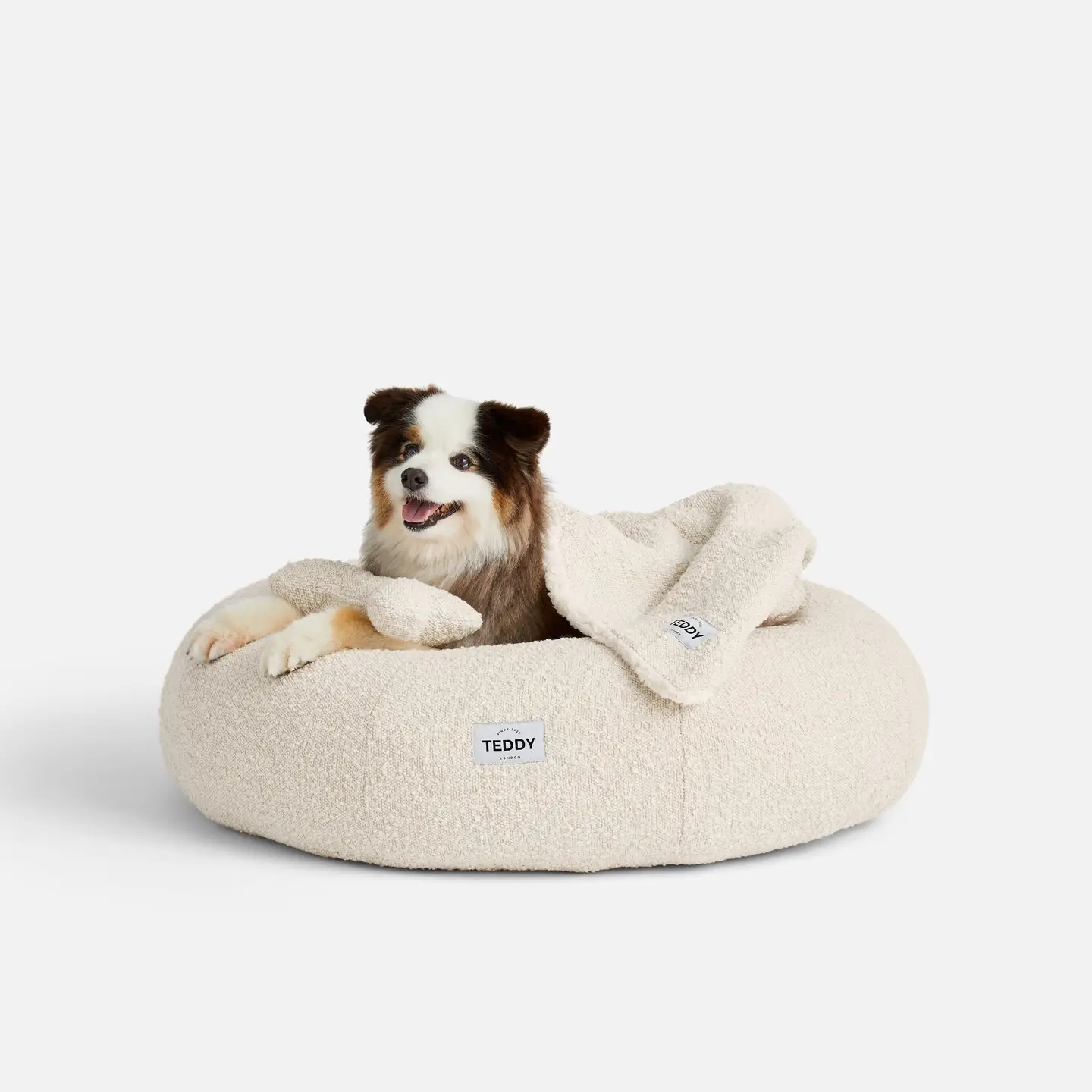 White Boucle Fabric Cloud Bed for Dogs - S/M/L - Image 5
