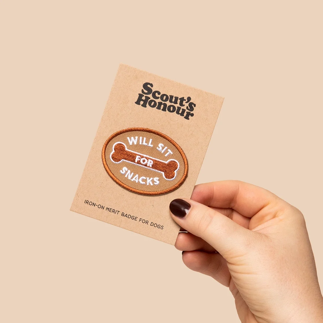 Scout's Honour, Will Sit for Snacks, Iron-On Patch for Pets - Image 3