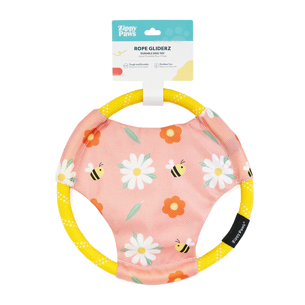 ZippyPaws Rope Gliderz Dog Frisbee Tug Toy - Daisy - Image 3