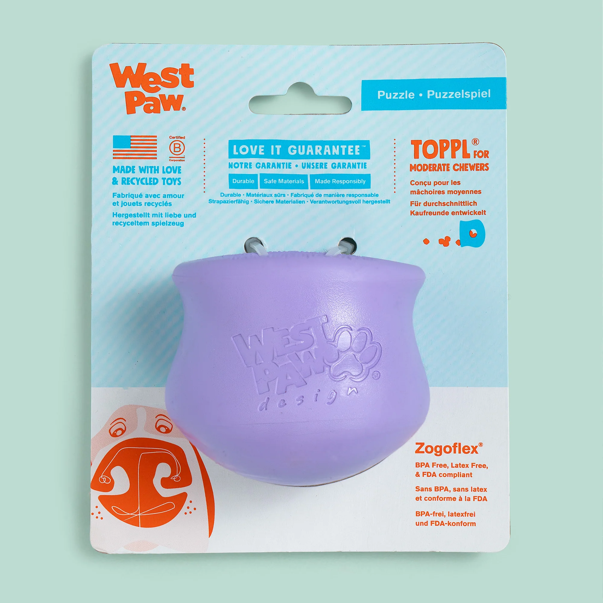 West Paw Zogoflex Toppl Limited Edition Lavender - Image 11